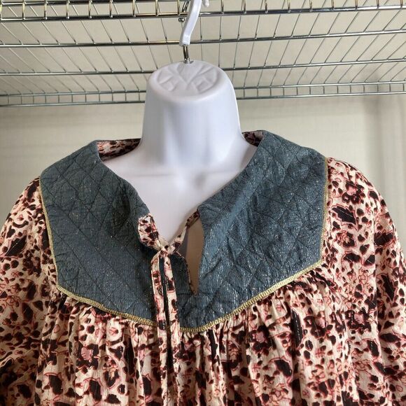 Scotch & Soda Vagabond Voyage Women’s Metallic Floral‎ Blouse Size Petite Flowy - Picture 3 of 13
